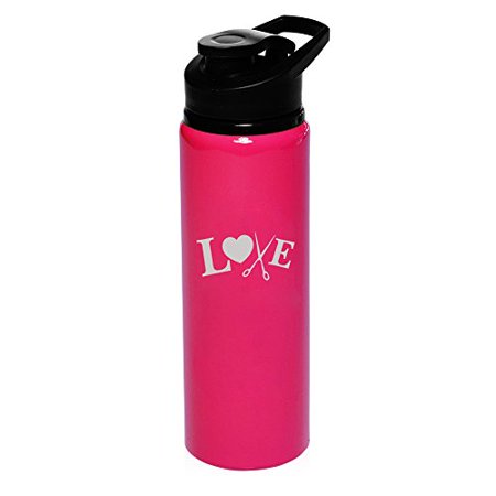 25 oz Aluminum Sports Water Travel Bottle Love Hair Cutting Crafts (Best Cutting Oil For Aluminum)