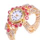 thumbnail image 2 of Reloj de cuarzo para mujer con diamantes, correa de aleación de moda, reloj para mujer (rosa), 2 of 4