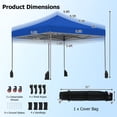 thumbnail image 3 of Costway Pop up Canopy Tent, Heavy-duty Easy Setup Gazebo Shelter with Wheeled Bags Blue, 3 of 10