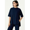 thumbnail image 5 of Moomaya Womens 2 Piece Lounge Set - Split Hem Tunic Top and Soft Pants with Pockets - Maternity Friendly Loungewear Set, 5 of 7