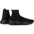 thumbnail image 3 of Santiro Athletic Shoes Breathable High Top Sneakers Lightweight Knit, All Black, 10 US, 3 of 3