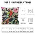 thumbnail image 6 of CMMY Throw Pillow Covers Floral and Parrots with Jungle Feel Pillow Cases Home Decor Square Pillowcases White, 6 of 6