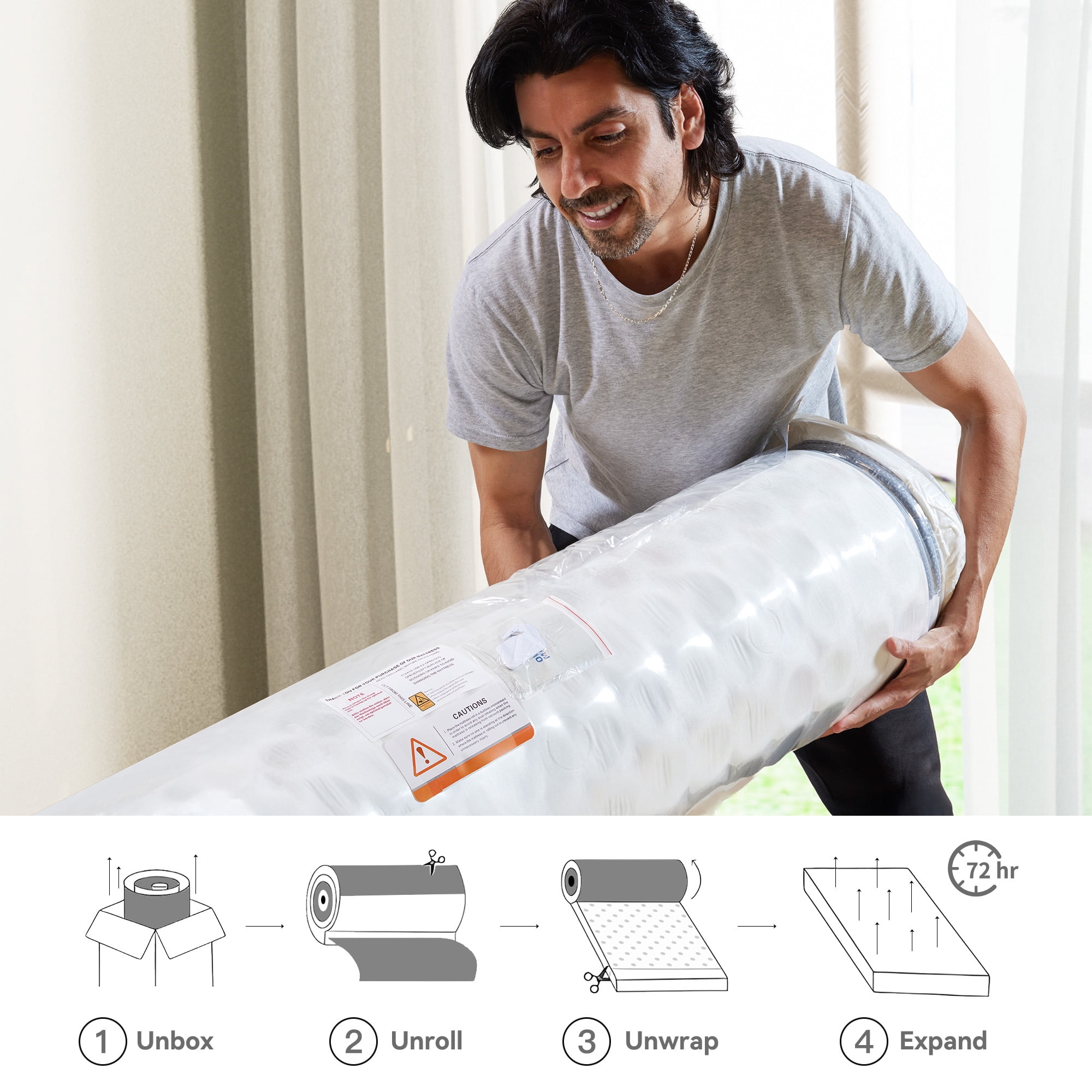 POSMOND King Mattress, 12 inch Cooling Memory Foam Mattress, Hybrid Firm Mattress in a Box, Pocket Spring, Pressure Relief, CertiPUR-US Certified