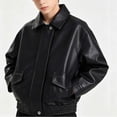 thumbnail image 4 of Fancifize Moto PU Leather Jackets for Boys Kids Classic Lapel Long Sleeve Zipper Retro Motorcycle Outerwear with Pockets, 4 of 7