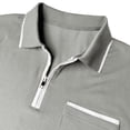 thumbnail image 6 of FRSASU Mens Knit Polo Shirts Zipper Polo Shirts Short Sleeve Casual Lightweight Golf Shirt with Chest Pockets Gray, 6 of 6
