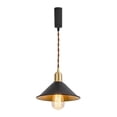 thumbnail image 1 of FSLiving Adjustable Height H Type Track Light with E26 Brass Base and Vintage Black Outer Gold Inner Shade Lighting Fixtures for Farmhouse Kitchen Sink (Bulb & Ceiling Track Sold Separately)- 1 Light, 1 of 7