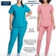thumbnail image 3 of Pantalón médico Cherokee Infinity para mujer, jogging de talle medio, cK110AP S Petite caribbean Blue, 3 of 5