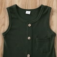 thumbnail image 4 of ITFABS Baby Summer Cotton Romper, Solid Color Sleeveless Button Ribbed Jumpsuit, 4 of 6