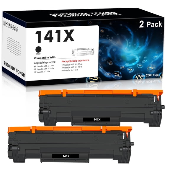 Colorich 141X 141A Toner Cartridge (With Chip) Compatible with HP 141A W1410A for Laserjet M110w MFP M139w M140w Printer Ink (Black,2-Pack)
