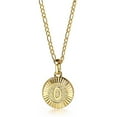 thumbnail image 2 of Hermah Round Gold Plated Initial Letter Pendant Necklace Figaro Chain 18inch, 2 of 5