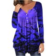 thumbnail image 1 of Ichuanyi Liquidación de mujeres Mujeres Impresión impresa Butones de manga redonda de cuello largo Tops de blusa ICHUANYI WER202308183934, 1 of 4