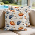 thumbnail image 2 of Pillow Covers 18x18 Set of 2, Fall Pumpkin Square Throw Pillow Covers for Couch/Sofa/Living Room, Thanksgiving Autumn Daisy Rustic Leaves Beige Decorative Soft Pillowcases for Couch Throw Pillows, 2 of 9