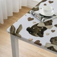 thumbnail image 4 of HAOXIT Square Brwon Cream Love Heart Bunny Table Cloth,Stain Resistance Polyester Spring Rabbits Table Covers for Kitchen Dining,Small for Party Picnic 36*36, 4 of 7