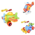 thumbnail image 4 of Children DIY Disassembling Airplane Car Train Helicopter Building Blocks Model Tool Kids Educational Toys Set Color Random, 4 of 9