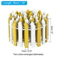thumbnail image 2 of Uxcell 35" L x 2" H Wood Miniature Mini Fairy Garden Picket Fence, Yellow White, 2 of 5