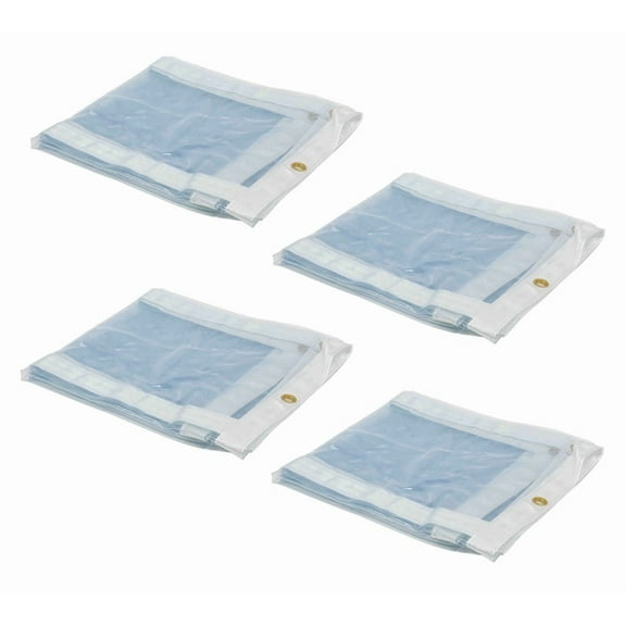 4 Pack 4' x 8' Clear Vinyl Tarp – 24 MIL Thick Heavy-Duty Waterproof Vinyl Tarpaulin with Grommets, UV & Fire Retardant – Cold Weather Resistant Cover for Outdoor