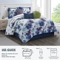 thumbnail image 6 of Lanco Floral Blue 7 Piece Comforter Set Blue/Purple, Bed Size King, Fill Polyester, 6 of 7