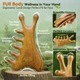 thumbnail image 3 of Gua Sha Tool Aurift 4 en 1 para rostro y cuerpo, madera de sándalo verde, 3 of 9