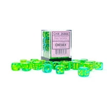 Chessex Dice Set – 12mm Gemini: Translucent Green-Teal/Yellow Dice Block – Dungeons and Dragons D&D DND TTRPG Dice – Includes 36 Dice – D6 (CHX26866)