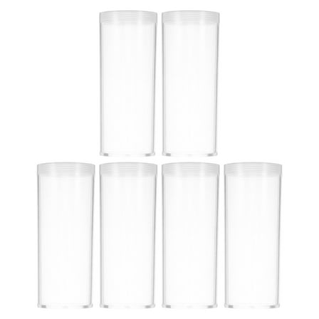 Hytrove Coins Holder Round Clear Plastic Storage Tubes Abs 6Pcs 4.0x10.3in