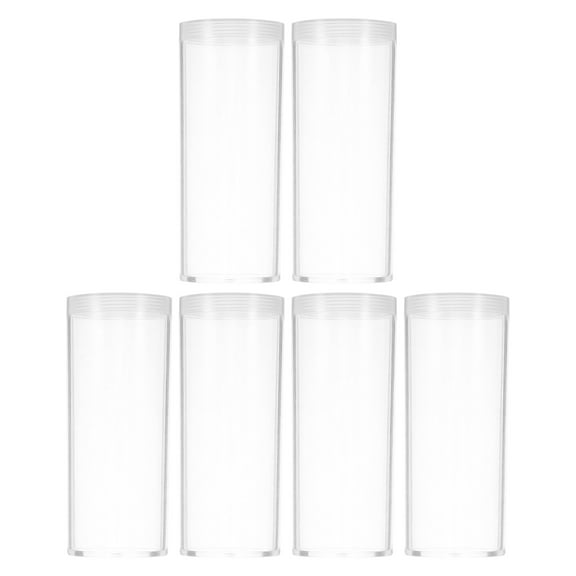 Luxshiny 6Pcs Clear Coin Holder Tubes Caps Ideal for Coin Collection and Commercial Use