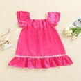 thumbnail image 2 of AMERTEER Robe de Nuit pour Bébé Fille Manches Courtes Satin Décontracté Maison Dentelle Midi Été Printemps, 2 of 8
