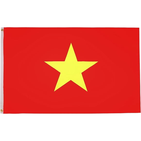 2024 Paris Olympics Vietnam Flag - 3x5 Ft - 100D Polyester Vietnamese Banner with Two Metal Grommets - Fade Resistant - Vivid Colors - 3' x 5' Feet_High-quality