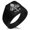Black, variant on Stainless Steel Ornate Fleur De Lis Needle Stripe Pattern Biker Style Polished Ring
