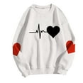 thumbnail image 4 of Karight Sweatshirt for Women Casual Long Sleeve Crewneck Pullover Cute Love Heart Printed Tops Loose Fit Dressy Fall Clothes, 4 of 5