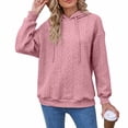 thumbnail image 2 of Zpanxa Hoodies for Women Fashion Solid Lace Up Long Sleeve Hooded Sweater Hoodies Pink L, 2 of 3