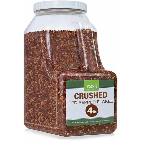 Toss Crushed Red Pepper Flakes, Red Chili Bulk Spice 4 lb Container