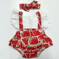 thumbnail image 2 of Newborn Baby Girls Ruffle Sleeve Romper Bodysuit Backless Jumpsuit with Headband One-Piece Outfits Clothes, 2 of 9