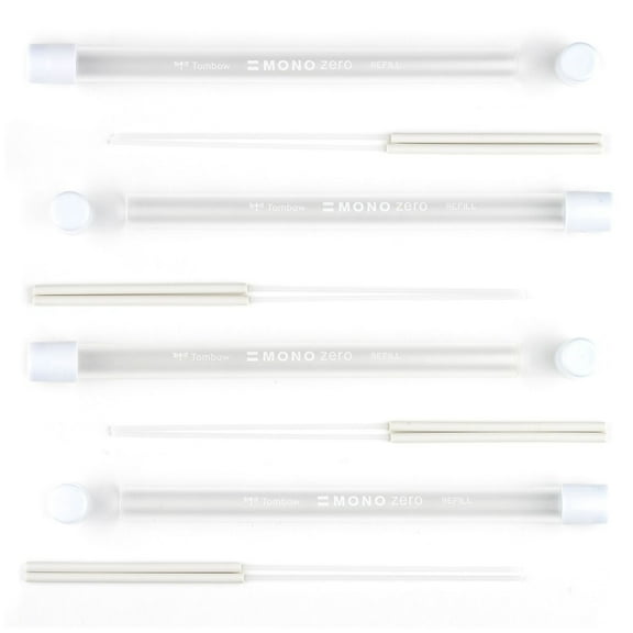 Tombow MONO Zero Pen Eraser Refill, Round, 4 Count, 4 Pack