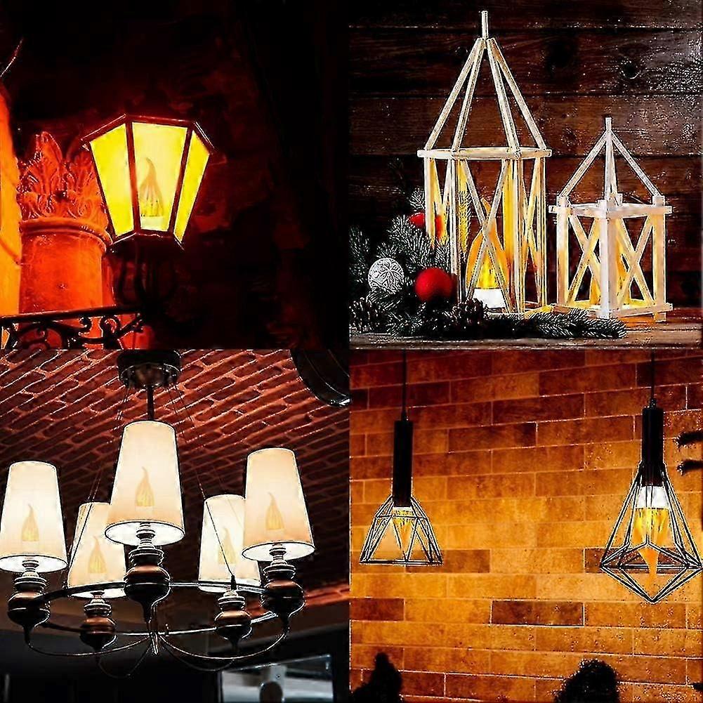 4 Pack 3W E14 LED Light Bulb Flame Effect Light Bulb with 3 Lighting Modes Decorative Light Bulb