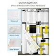 thumbnail image 2 of No Hook Cloth Fabric Shower Curtain with Snap in Liner, Yellow Black Geometric Waterproof Shower Curtains Set with See Through Top Window, Modern Simple Abstract Art Bath Curtains Shower 36"x78", 2 of 6