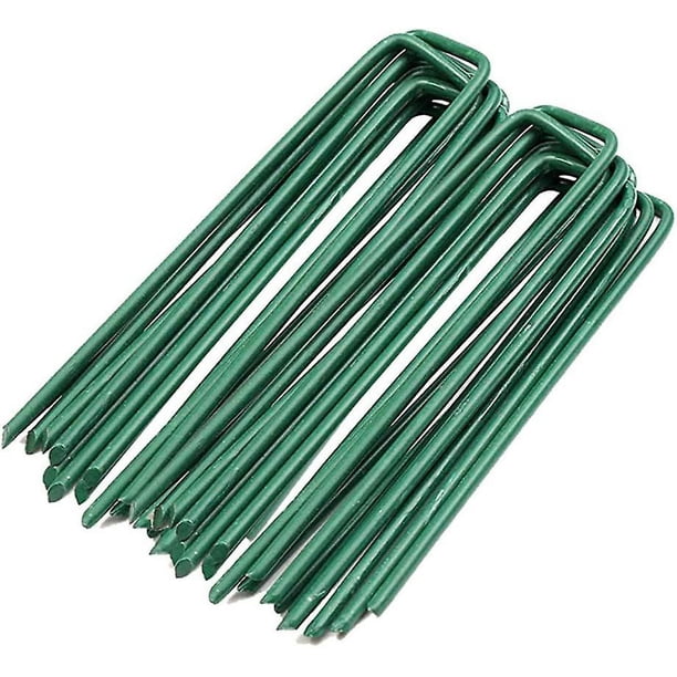 Paquete de 25 estacas de jardín, anclajes de tierra, estacas, grapas galvanizadas, pasadores de fijación, púas para césped, granja, paisaje