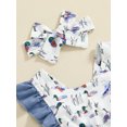 thumbnail image 5 of Musuos Newborn Girl Summer Jumpsuit 0-18Months Duck Print Ruffles Sleeve Romper and Headband Set Baby Cute Clothes Outfits, 5 of 8