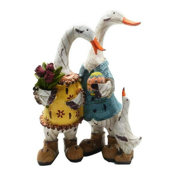 Pisexur Easter Bunny Decorations Spring Decor Garden Ornament Resin Handicraft Garden Ornament Garden Decoration Easter Basket Stuffers for Kids