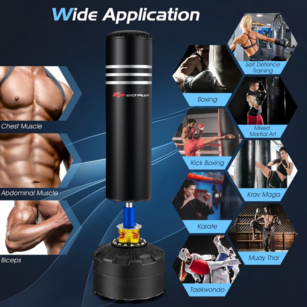 Yardi Yarda 70 Inch Freestanding Punching Boxing Bag with 12 Suction Cup Base, Heavy Punching Bag with Stand Adults Teens