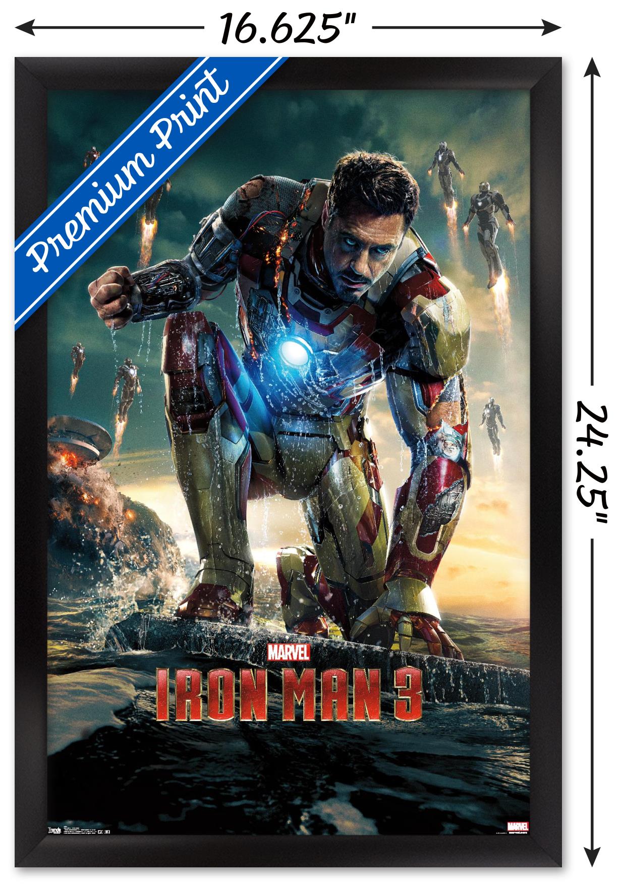 Marvel Cinematic Universe - Iron Man 3 - One Sheet Wall Poster, 14.725" x 22.375", Framed