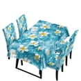 thumbnail image 2 of Xoenoiee Starfish Plumeria Flower Print 5 Pieces Tablecloth and Dining Chair Slipcovers Removable Table Cloth Dustproof Chair Cover Furniture Protector for Kitchen Decor, 2 of 6