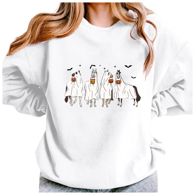 WEAIXIMIUNG Chandails en Molleton d'Automne Graphiques pour Femmes Quotidien Maison Extérieur Entraînement Manches Longues Col Rond T-Shirt Haut Imprimé Chandail en Molleton Blouse de Rue Mode Urbaine