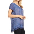 thumbnail image 3 of Sakkas Hope Embroidery And Seqiun Accents Summer Blouse - Blue - One Size Regular, 3 of 5