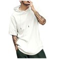 thumbnail image 2 of Nnhblu Men Polyester Short Sleeve Hooded Drawstring Comfort Colors Tshirt Men White XL, 2 of 6