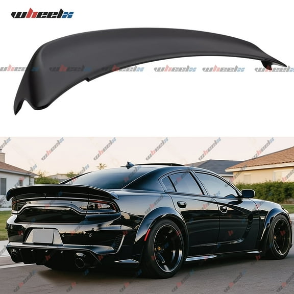 Rear Spoiler Compatible with 2015-2023 Dodge Charger, Redeye Style Trunk Exterior Duckbill High Kick Tail Deck Lid Wing Lip Fit 4 Door Sedan 2015 2016 2017 2018 2019 2020 2021 2022 2023 (Matte Black)