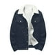 thumbnail image 4 of Chaquetas de Mezclilla Prendas de Vestir Para Hombres Chaqueta de Mezclilla Casual Y Cuello Alto de Terciopelo Abrigo de Chaqueta de Un Solo Pecho Odeerbi ODB-4, 4 of 5