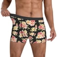 thumbnail image 3 of Men's Boxer Briefs, Apricot Pinkl Rose Flowers Soft Comfy Mens Underwear Boxer Briefs Breathable With Widen Waist, 3 of 7
