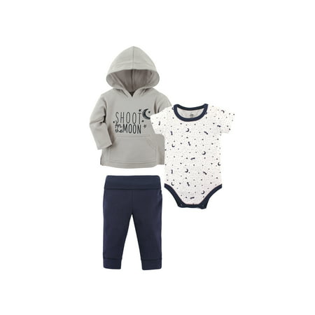 Baby Boy Hoodie, Bodysuit & Pants, 3pc Outfit Set