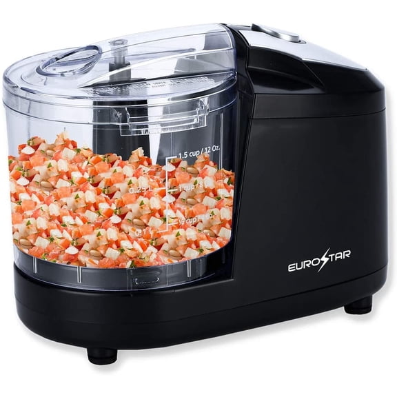 EUROSTAR EC500B 1.5-Cup One Touch Electric Mini Food Chopper, Black