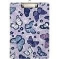 thumbnail image 2 of 12.5"x9" Purple Butterfly Clipboards, Standard A4 Letter Size Nursing Clipboard with Low Profile Metal Clip Decorative Clip Board for Office Supplies,Silver, 2 of 7